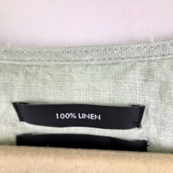 Tahari 100% Linen Women’s Tunic Top Button up Light Green Size 2X Lagenlook Flow - Picture 5 of 10